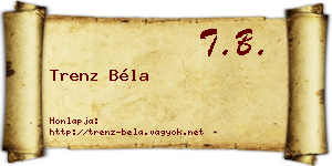 Trenz Béla névjegykártya