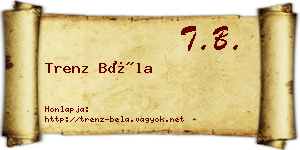 Trenz Béla névjegykártya